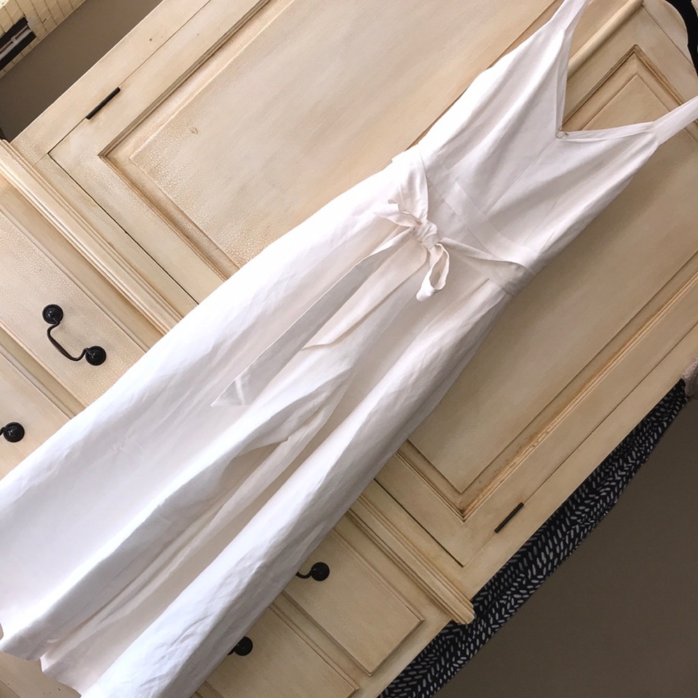 LOFT ivory linen lined jumpsuit-NWT-size 4